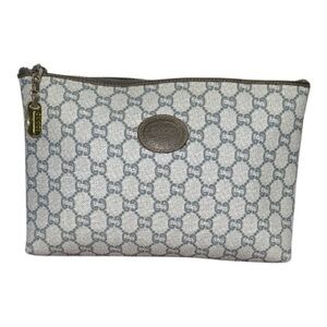 Gucci Gray and Brown Cosmetic Bag